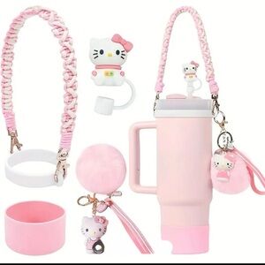 Cute Pink Hello Kitty tumbler Set - tumbler not included